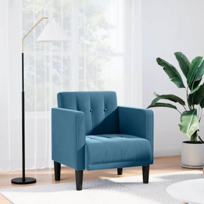Gossi canapea scaun cu cotiere, albastru, 53 cm, catifea