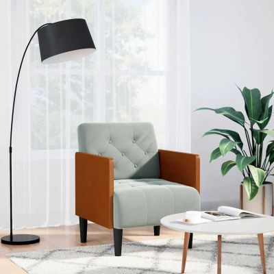 Gossi canapea scaun cu cotiere, gri deschis, 55 cm, catifea