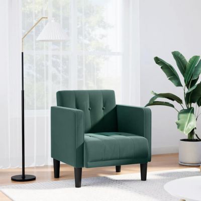 Gossi canapea scaun cu cotiere, verde inchis, 53 cm, catifea