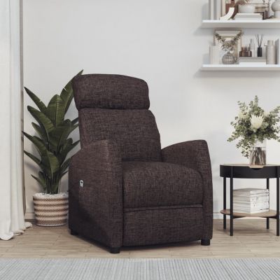 Gossi fotoliu cu ridicare, maro inchis, material textil