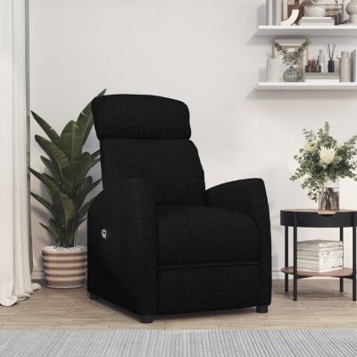 Gossi fotoliu cu ridicare, negru, material textil
