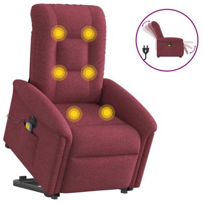 Gossi fotoliu de masaj electric rabatabil cu ridicare rosu vin textil