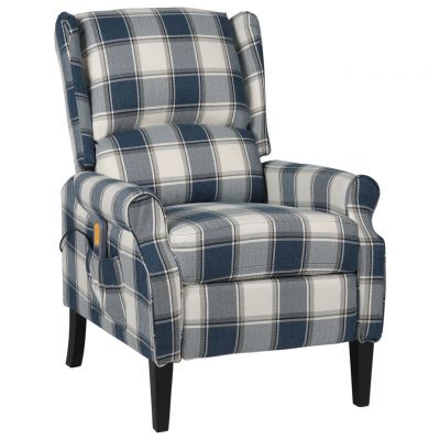 Gossi fotoliu de masaj rabatabil, albastru, material textil