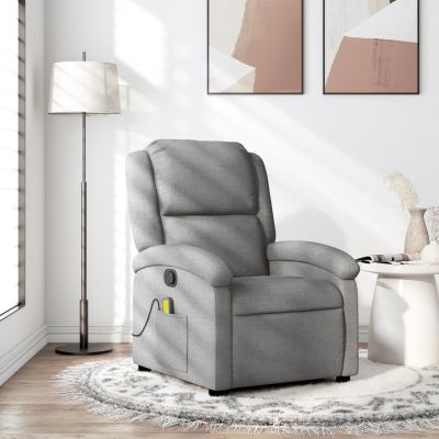 Gossi fotoliu de masaj rabatabil, gri deschis, textil