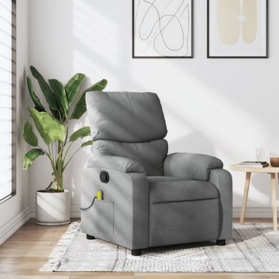 Gossi fotoliu de masaj rabatabil, gri deschis, textil