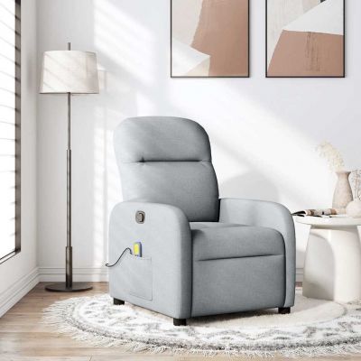 Gossi fotoliu de masaj rabatabil, gri deschis, textil
