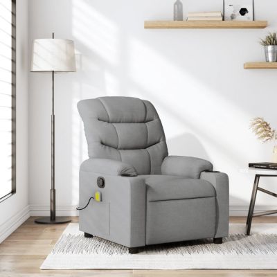 Gossi fotoliu de masaj rabatabil, gri deschis, textil