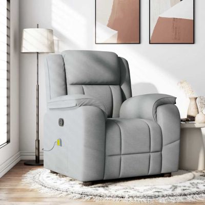 Gossi fotoliu de masaj rabatabil, gri deschis, textil