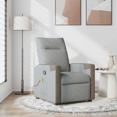 Gossi fotoliu de masaj rabatabil, gri deschis, textil