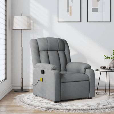Gossi fotoliu de masaj rabatabil, gri deschis, textil