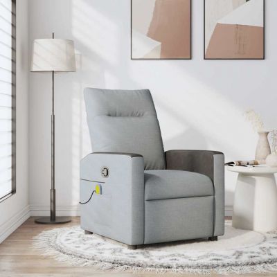 Gossi fotoliu de masaj rabatabil, gri deschis, textil