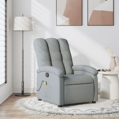Gossi fotoliu de masaj rabatabil, gri deschis, textil