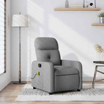 Gossi fotoliu de masaj rabatabil, gri deschis, textil