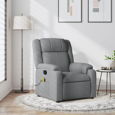 Gossi fotoliu de masaj rabatabil, gri deschis, textil