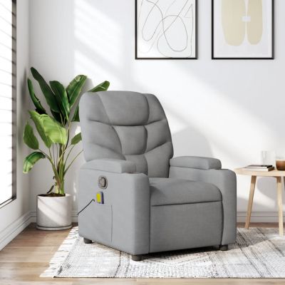 Gossi fotoliu de masaj rabatabil, gri deschis, textil