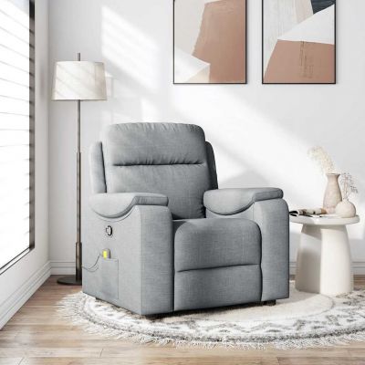 Gossi fotoliu de masaj rabatabil, gri deschis, textil Gossi fotoliu de masaj rabatabil, gri deschis, textil