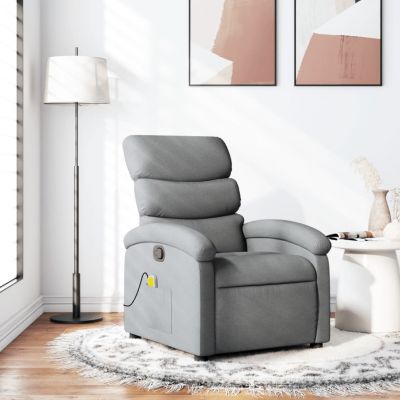 Gossi fotoliu de masaj rabatabil, gri deschis, textil