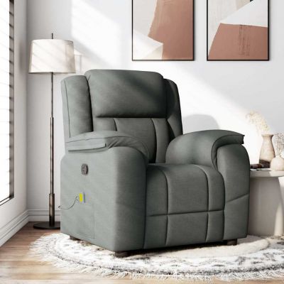 Gossi fotoliu de masaj rabatabil, gri inchis, material textil