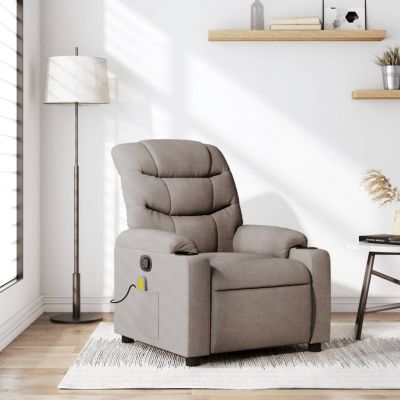 Gossi fotoliu de masaj rabatabil, gri taupe, material textil