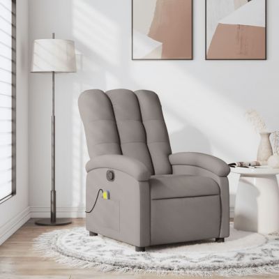 Gossi fotoliu de masaj rabatabil, gri taupe, material textil