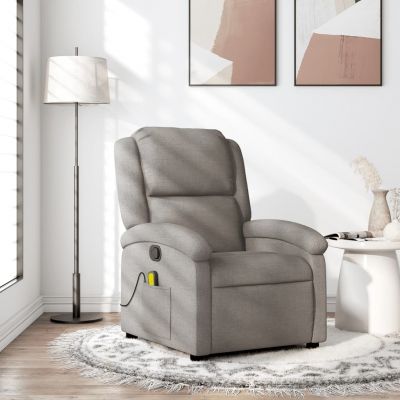 Gossi fotoliu de masaj rabatabil, gri taupe, material textil
