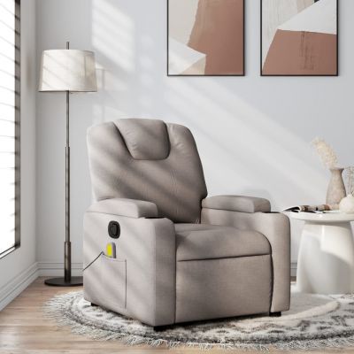 Gossi fotoliu de masaj rabatabil, gri taupe, material textil