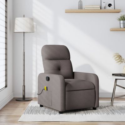 Gossi fotoliu de masaj rabatabil, gri taupe, material textil