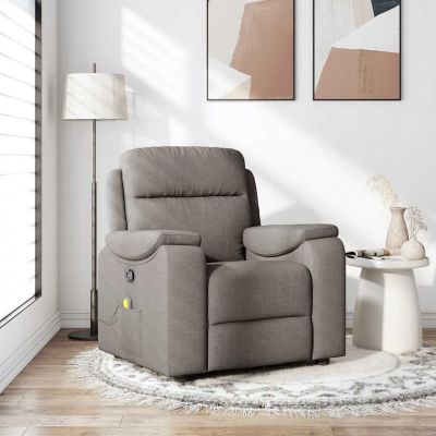 Gossi fotoliu de masaj rabatabil, gri taupe, material textil