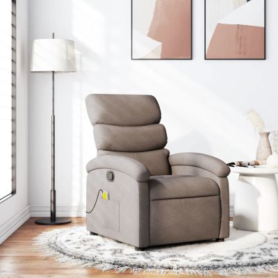 Gossi fotoliu de masaj rabatabil, gri taupe, material textil