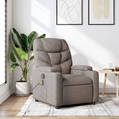 Gossi fotoliu de masaj rabatabil, gri taupe, material textil