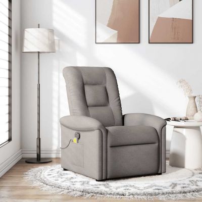 Gossi fotoliu de masaj rabatabil, gri taupe, material textil
