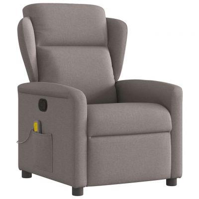 Gossi fotoliu de masaj rabatabil, gri taupe, material textil