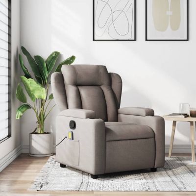 Gossi fotoliu de masaj rabatabil, gri taupe, material textil