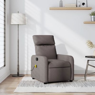 Gossi fotoliu de masaj rabatabil, gri taupe, material textil Gossi fotoliu de masaj rabatabil, gri taupe, material textil