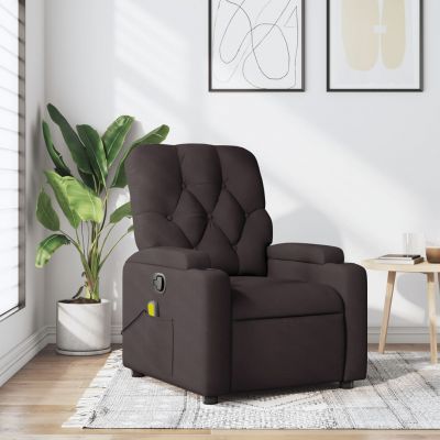 Gossi fotoliu de masaj rabatabil, maro inchis, material textil
