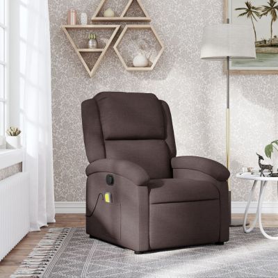Gossi fotoliu de masaj rabatabil, maro inchis, material textil