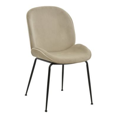 Scaun Adelaide pakoworld bej catifea-picior negru 47x64x88cm