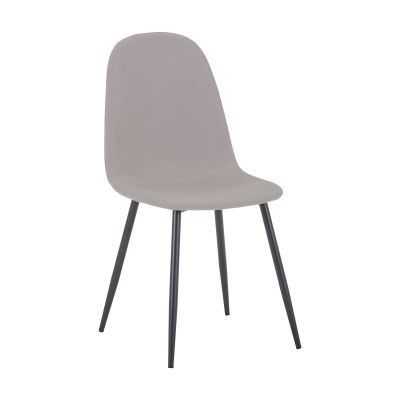 Scaun Bella pakoworld tesatura Gri deschis-picior metalic negru 43x52x88cm