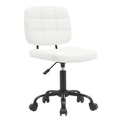 Scaun birou Sedia pu, alb, 50x50x75-85 cm