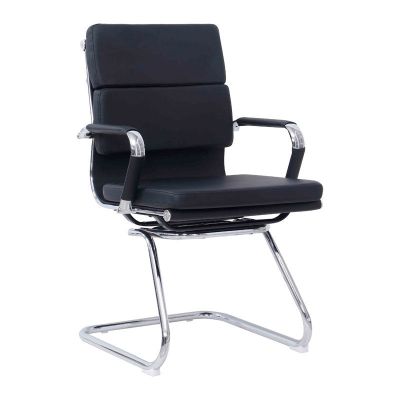 Scaun birou vizitator Tokyo pakoworld negru pu 55.5x48x88cm