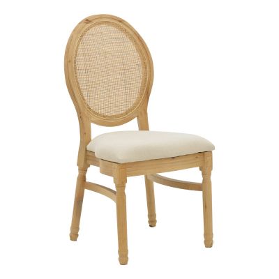 Scaun Canco pakoworld lemn de cauciuc Natural-ratan Natural 50x55x98cm