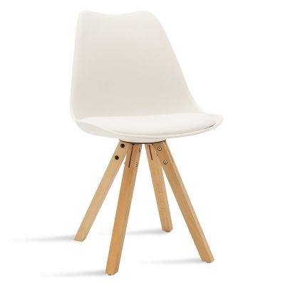 Scaun Caron pakoworld PP alb-picior Natural
