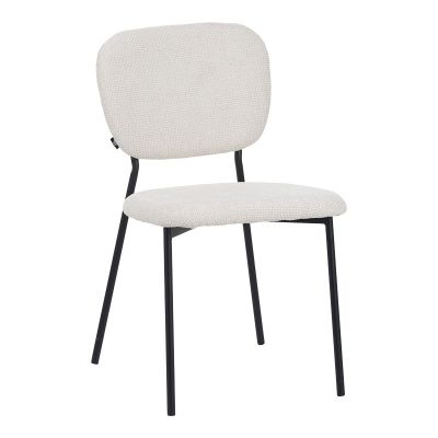 Scaun Cathair din bouclé în culoarea bej verde cu picioare metalice negre 68x66x82.5cm 66x68