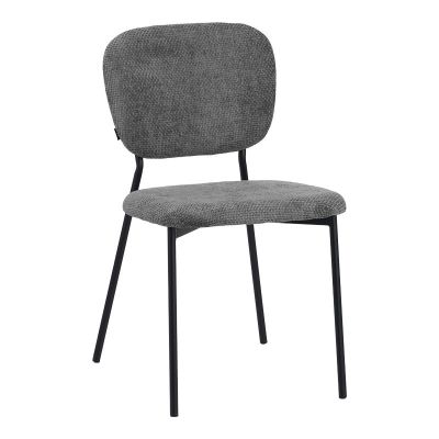 Scaun Cathair pakoworld din material bouclé în culoarea Gri închis verde cu picioare metalice negre 68x66x82.5cm 66x68