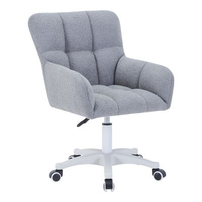 Scaun cu brate pivotant Givole in tesatura Gri teddy 55x50x76-86cm 50x55 Scaun cu brate pivotant Givole in tesatura Gri teddy 55x50x76-86cm 50x55