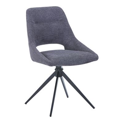 Scaun cu rotatie Luciano I din stofa antracit - picior metalic negru 52.5x54x85cm 54x53
