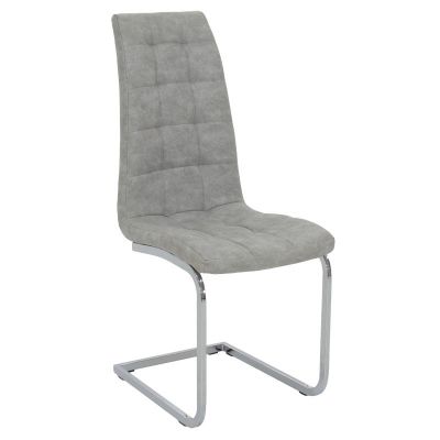 Scaun Darrell din cheie antichizat cu tapiterie din piele și metal cromat 42x49x106cm 49x42