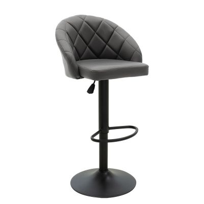 Scaun de bar Balina pakoworld reglabil pe inaltime negru pu-negru metal 52x53x109cm