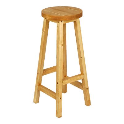 Scaun de bar din lemn Vistran, Natural, D28x70 cm