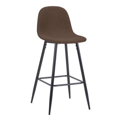Scaun de bar inaltime medie Bella pakoworld material maro-picior metalic negru 41x47x93cm